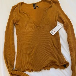 Urban Outfitters Out from Under Long Sleeve Coca Copper Top Low Cut